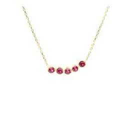 Nassilver 925 Ayar 5 Sıra Suyolu Kolye Garnet Gümüş Taşlı