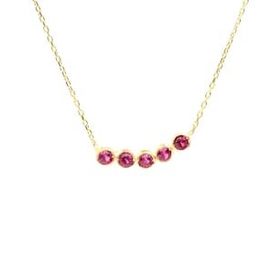 Nassilver 925 Ayar 5 Sıra Suyolu Kolye Garnet Gümüş Taşlı