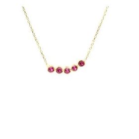Nassilver 925 Ayar 5 Sıra Suyolu Kolye Garnet Gümüş Taşlı
