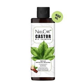 NatuCare Üst Düzey Onarıcı ve Yoğun Nemlendirici Castor Hint 400 ml Saç Bakım Şampuanı