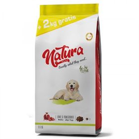 Natura 12 kg + 2 kg Puppy Düşük Tahıllı Kuzu Etli ve Narlı Orta ve Büyük Irk Yavru Köpek Maması