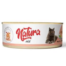 Natura 12x70 gr Ton Balıklı ve Karidesli Yetişkin Kedi Konservesi