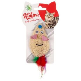 Natura 15 cm Doğal Tüylü Sünger Fare Kedi Oyuncağı