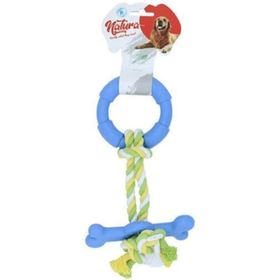 Natura 25 cm Plastik Halka ve Kemikli Dental Halat Köpek Oyuncağı