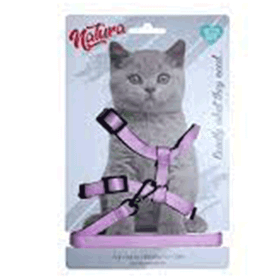 Natura Ayarlanabilir Yavru Pembe 37 cm-29 cm Kedi Göğüs Tasması