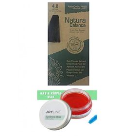 Natura Balance 4.8 Bitter Saç Boyası + Joy line Kaş Şekillendirici ve Sabitleyici 50 ml Wax