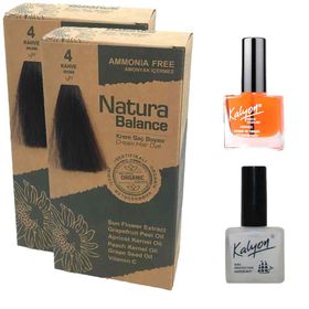 Natura Balance 4 Kahve 2 Adet Saç Boyası + Kalyon Tırnak Besleyici ve Bakım Yağı
