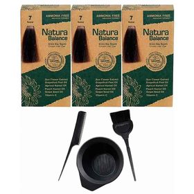 Natura Balance 7 Kumral 3 Adet Saç Boyası + Saç Boyama Seti