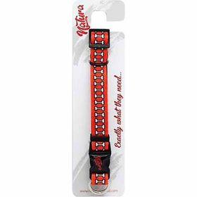 Natura Kırmızı 25-35 cm Yetişkin Köpekler İçin Kemik Desenli Boyun Tasması