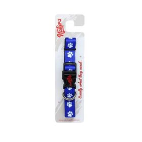 Natura Mavi 30-45 cm Yetişkin Köpekler İçin Pati Desenli Boyun Tasması
