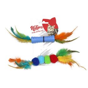 Natura Plastik Ve Toplu İkili Diş Kaşıma Kedi Oyuncağı