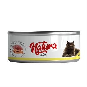 Natura Ton Balığı Tavuk Fileto Jöle Pirinçli 70 gr Kedi Konservesi