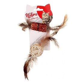 Natura Tüylü Diş Kaşıma ve Bambu Top Kedi Oyuncağı