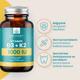 Naturagen Vitamin D3 K2 60 Kapsül