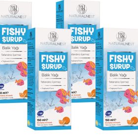NaturalNest Fishy Portakal Aromalı 4x150 ml Şurup Balık Yağı
