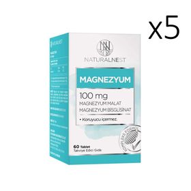 NaturalNest Magnezyum 100 mg 5x60 Tablet