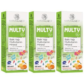 NaturalNest Multy Balık Yağı Multivitamin Mineral 3x150 ml Şurup