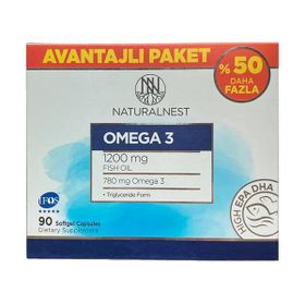 NaturalNest Omega 3 1200 mg 90 Kapsül Balık Yağı