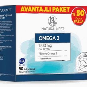NaturalNest Omega 3 1200 mg 90 Kapsül Balık Yağı