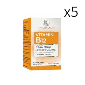 NaturalNest Vitamin B12 1000 mcg 5x60 Dilaltı Tablet