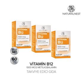 NaturalNest Vitamin B12 1000 mcg Metilkobalamin 3x60 Dilaltı Tablet
