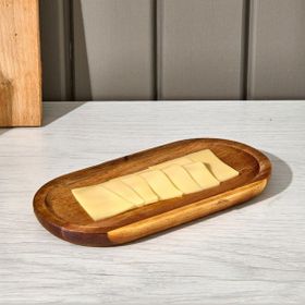 Naturalove Akasya Oval Kahverengi 18.8x9.6x1.6 cm Servis Sunum Tabağı