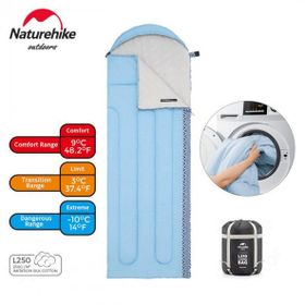 Naturehike L250 Zarf Tarzı Kapüşonlu -10 Derece Sağ Gri Uyku Tulumu