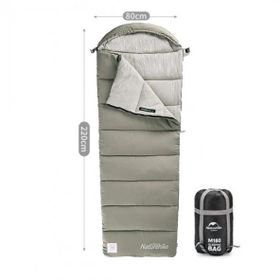 Naturehike M180 Pongee Pamuklu -8 Derece Sağ Yeşil Uyku Tulumu