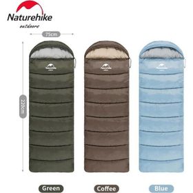 Naturehike U250S Zarf Tarzı Kapüşonlu -14 Derece Sağ Haki Uyku Tulumu