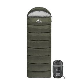 Naturehike U250S Zarf Tarzı Kapüşonlu -14 Derece Sağ Haki Uyku Tulumu