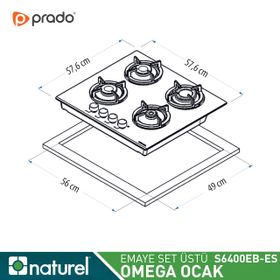 Naturel Omega Beyaz Emaye Ocak
