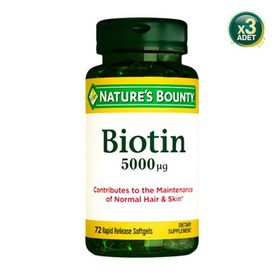 Nature's Bounty Biotin 5000 mcg İçeren 72 Kapsül