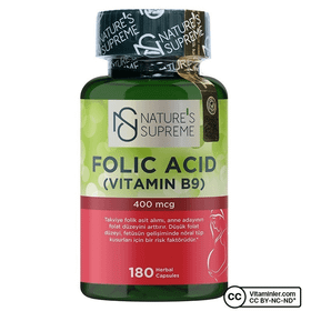 Nature's Supreme Folic Acid 400 mcg 180 Kapsül