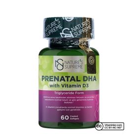 Nature's Supreme Prenatal DHA Vitamin D3 1000 mg 60 Kapsül