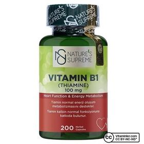 Nature's Supreme Vitamin B1 100 mg 200 Kapsül