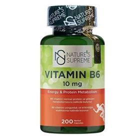 Nature's Supreme Vitamin B6 10 mg 200 Kapsül