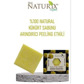 Naturix Arındırıcı Peeling Etkili Sebium Dengeleyici %100 Doğal Sulfur Soap Natural Kükürtlü Sabun