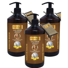 Naturix Onarıcı Keratin Bakım 3x500 ml Kolay Tarama Tuzsuz Saç Kremi