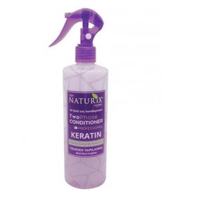 Naturix Profesyonel Keratin Bakım İki Fazlı Durulanmaz 400 ml Fön Suyu Kolay Tarama Saç Kremi