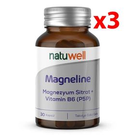 NatuWell Magneline Magnezyum Sitrat Vitamin B6 30 Kapsül