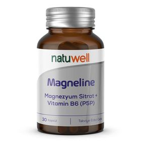 NatuWell Magneline Magnezyum Sitrat Vitamin B6 P5P 30 Kapsül