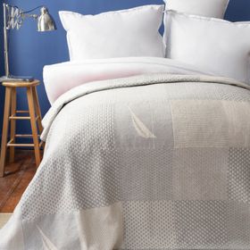 Nautica Home Aegina Patch Mavi Pamuk Tek Kişilik Battaniye