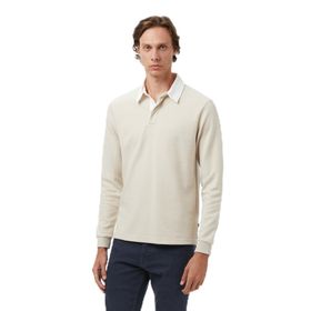 Nautica K57011T.1AS Bej Classic Fit Uzun Kollu Polo Yaka Erkek T-shirt