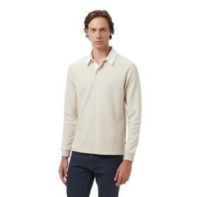 Nautica K57011T.1AS Bej Classic Fit Uzun Kollu Polo Yaka Erkek T-shirt