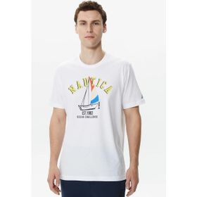 Nautica V35516T Beyaz Desenli Erkek T-shirt