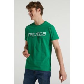 Nautica V35527T Yeşil Desenli Erkek T-shirt