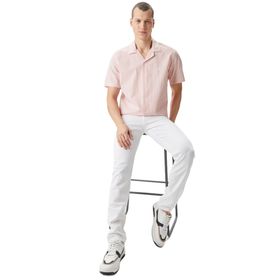 Nautica W45408T 8DE Turuncu Kısa Kollu Çizgili Erkek Gömlek