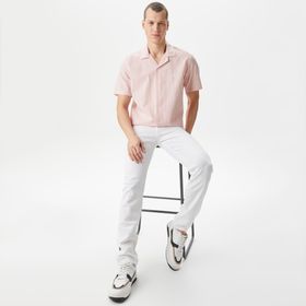 Nautica W45408T 8DE Turuncu Kısa Kollu Çizgili Erkek Gömlek