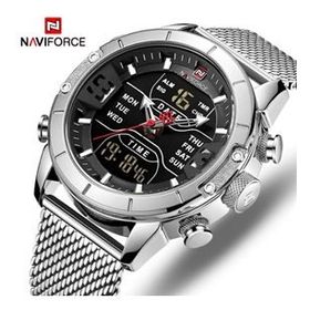Naviforce NF9153 Analog Dijital Çelik Kordon Erkek Kol Saati
