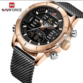 Naviforce NF9153 Analog Dijital Çelik Kordon Erkek Kol Saati